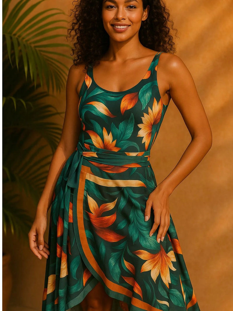 Kit Conjunto Body Maiô E Saida De Praia Premium