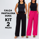 Kit 2 Calça Feminina Pantalona Duna | Cintura Alta com Bolso