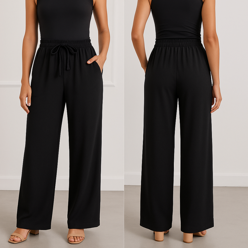 Kit 2 Calça Feminina Pantalona Duna | Cintura Alta com Bolso