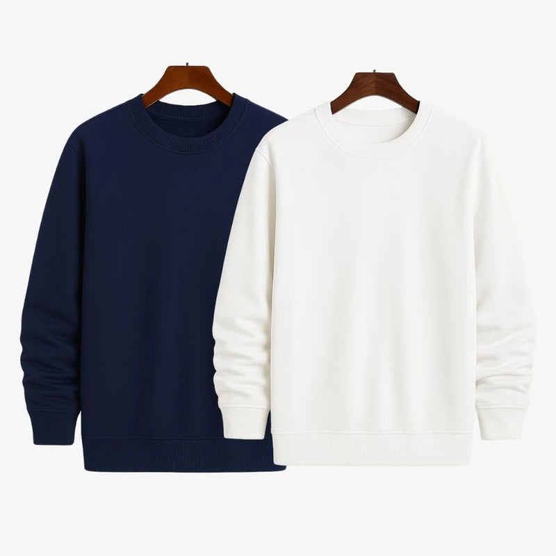 Kit 2 Moletons Careca Gola Redonda Liso com Ribana