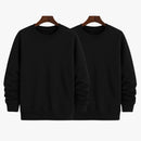 Kit 2 Moletons Careca Gola Redonda Liso com Ribana