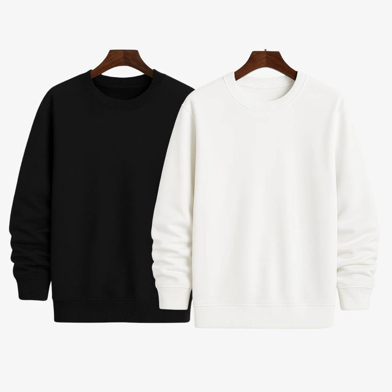 Kit 2 Moletons Careca Gola Redonda Liso com Ribana