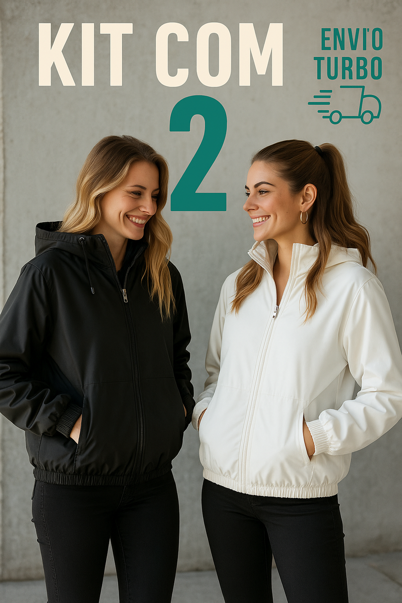 Kit com 2 Jaquetas Corta Vento Forradas