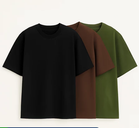 Kit 3 Camiseta Oversized Streetwear Lisa Básica Gola Alta 100% Algodão