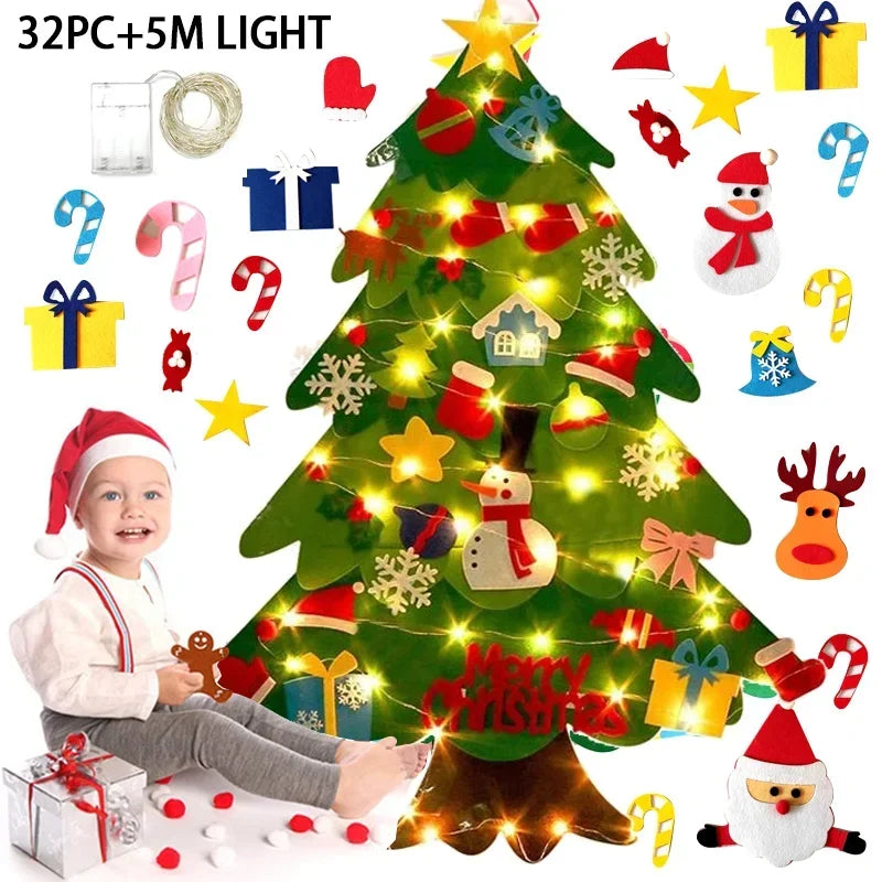 Árvore de Natal para Aprendizado e Diversão Árvore de Natal para Aprendizado e Diversão KITO MAGAZINE Kit Árvore Completo (32 Peças) + Luz LED 5 Metros 
