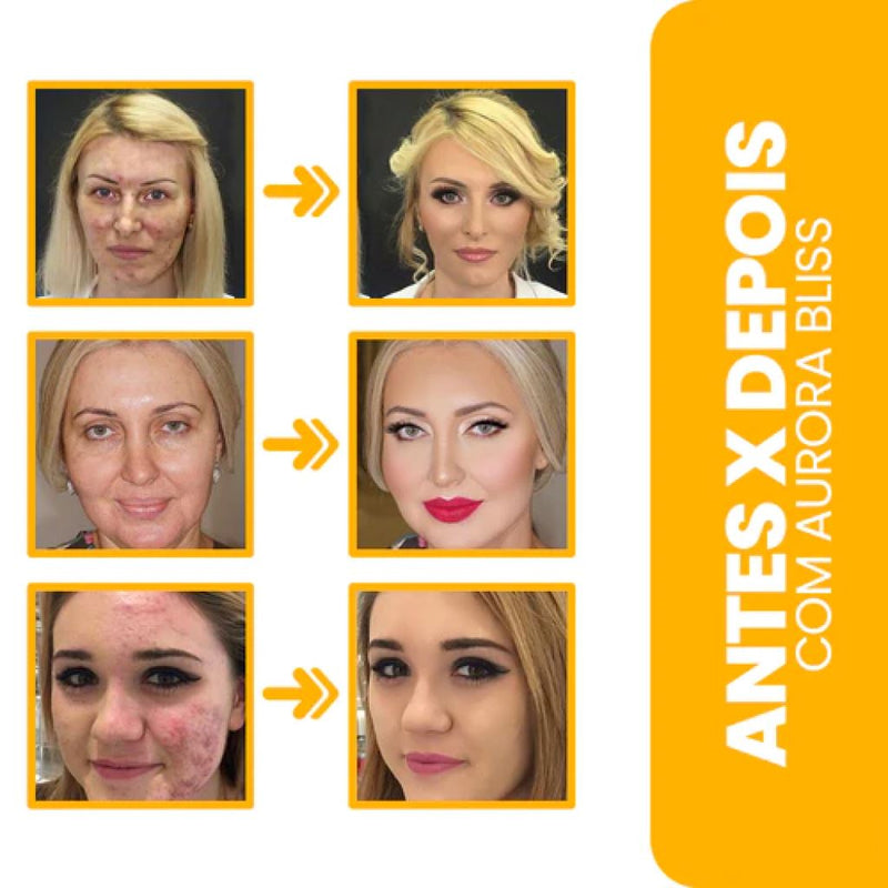 Base Aurora Bliss Remove Manchas e Expressões + Brinde: Esponja Profissional Base Aurora Bliss® Remove Manchas e Expressões KITO MAGAZINE 