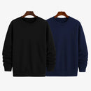 Kit 2 Moletons Careca Gola Redonda Liso com Ribana