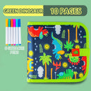 Caderno de Desenho Apagável - Desenhe sem Limite Kito Magazine Livro Verde 10 Páginas + 6 Canetas 