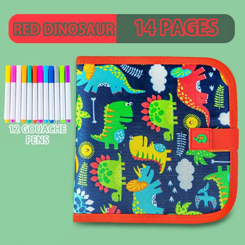 Caderno de Desenho Apagável - Desenhe sem Limite Kito Magazine Livro Vermelho 14 Páginas + 12 Canetas 