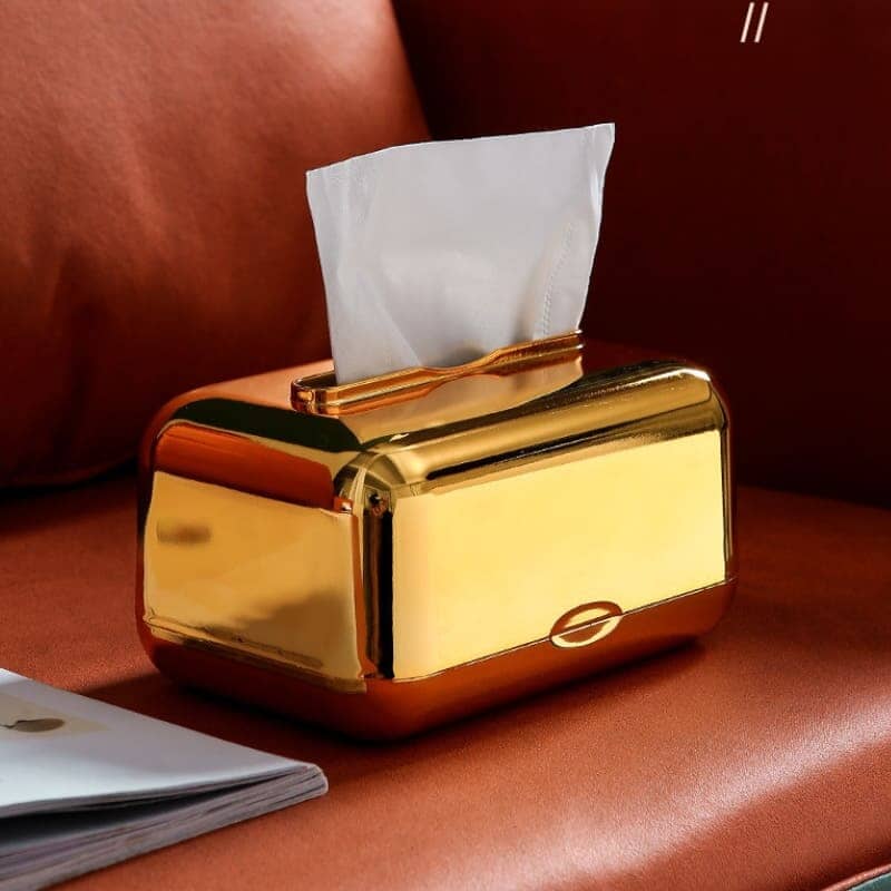 Caixa Porta Lenço Umedecido e Papel Cromado Escritório - Caixa Porta Lenço Umedecido e Papel Cromado Kito Magazine 