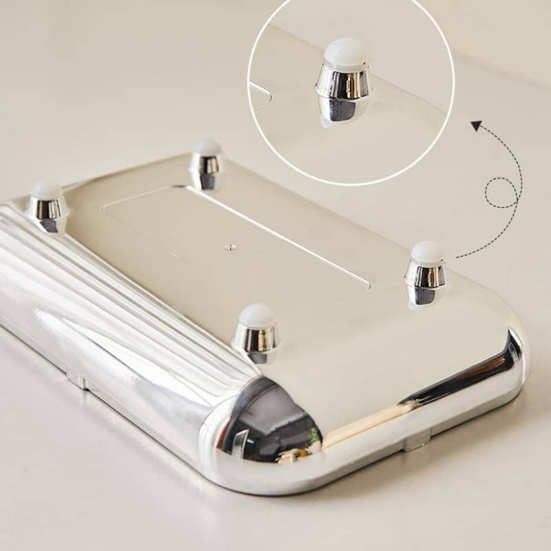 Caixa Porta Lenço Umedecido e Papel Cromado Escritório - Caixa Porta Lenço Umedecido e Papel Cromado Kito Magazine 