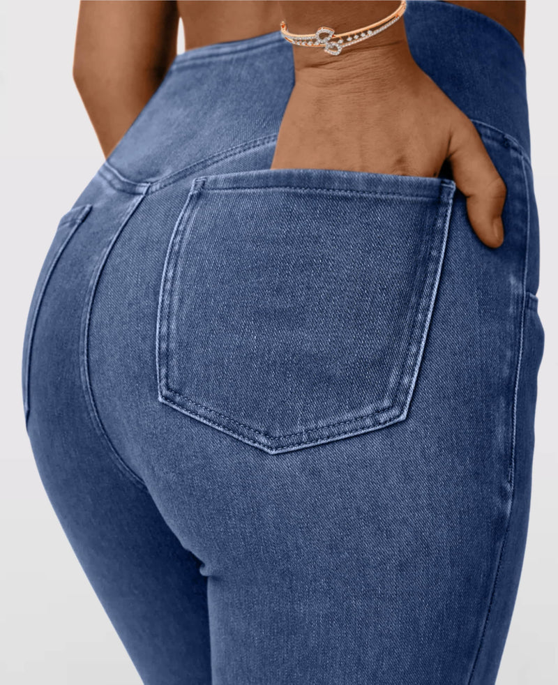 Calça Jeans Feminina Mab Ganga Wide Leg - Cintura Alta Cruzada Calça Jeans Feminina Mab Ganga Wide Leg - Cintura Alta Cruzada Kito Magazine 