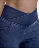 Calça Jeans Feminina Mab Ganga Wide Leg - Cintura Alta Cruzada Calça Jeans Feminina Mab Ganga Wide Leg - Cintura Alta Cruzada Kito Magazine 