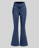 Calça Jeans Feminina Mab Ganga Wide Leg - Cintura Alta Cruzada Calça Jeans Feminina Mab Ganga Wide Leg - Cintura Alta Cruzada Kito Magazine 