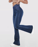 Calça Jeans Feminina Mab Ganga Wide Leg - Cintura Alta Cruzada Calça Jeans Feminina Mab Ganga Wide Leg - Cintura Alta Cruzada Kito Magazine 