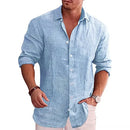Camisa Masculina Linho de Algodão Billion Camisa Masculina Linho de Algodão Billion Kito Magazine Azul M 