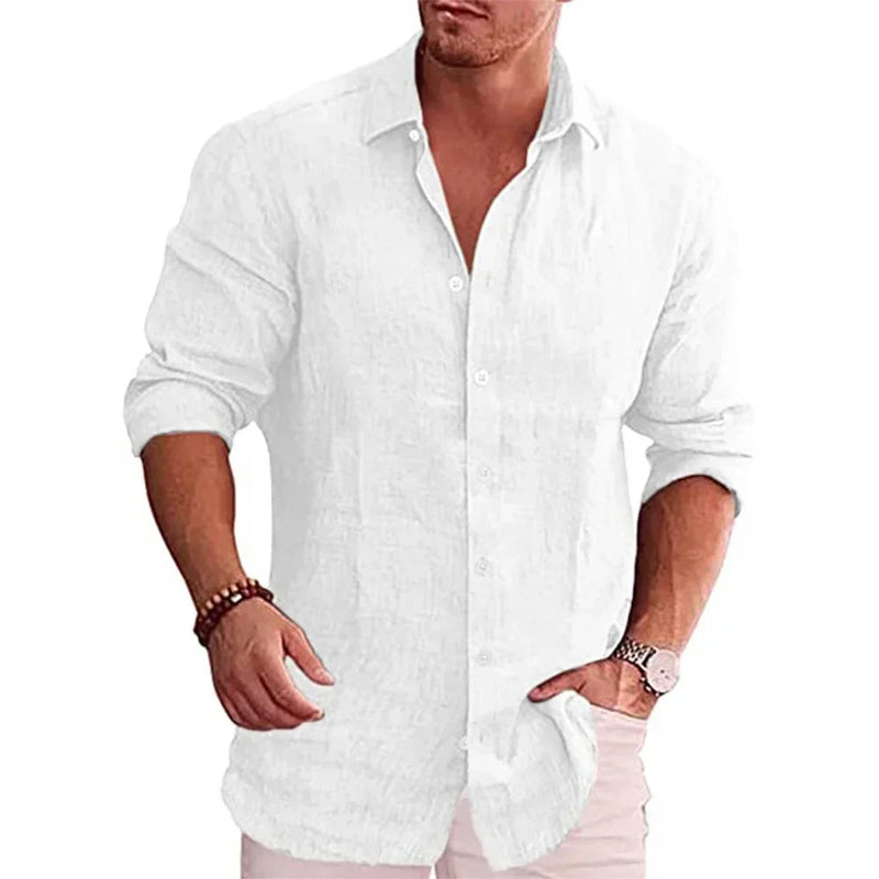 Camisa Masculina Linho de Algodão Billion Camisa Masculina Linho de Algodão Billion Kito Magazine Branco M 