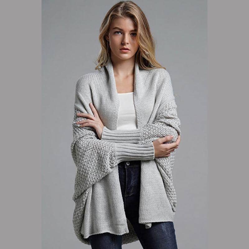 Cardigan Feminino Alexa Tricô Casacos Femininos - Cardigan Feminino Alexa Tricô Kito Magazine Cinza Único 