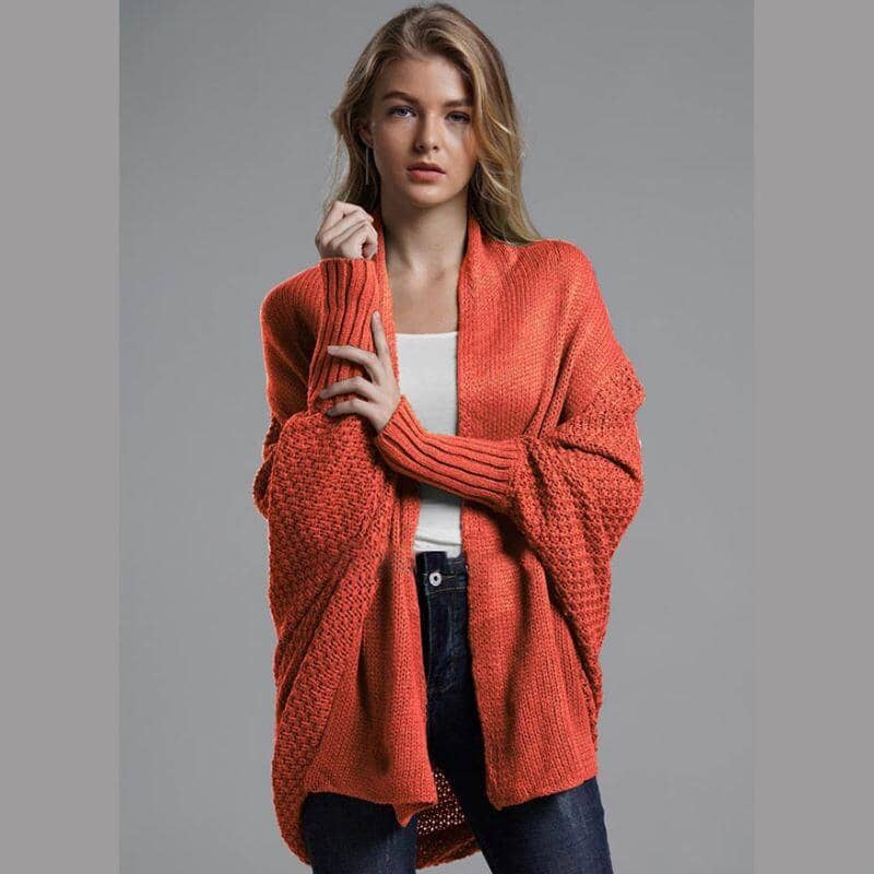 Cardigan Feminino Alexa Tricô Casacos Femininos - Cardigan Feminino Alexa Tricô Kito Magazine Laranja Único 