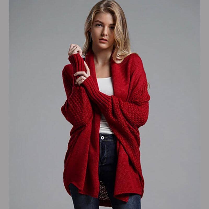 Cardigan Feminino Alexa Tricô Casacos Femininos - Cardigan Feminino Alexa Tricô Kito Magazine Vermelho Único 
