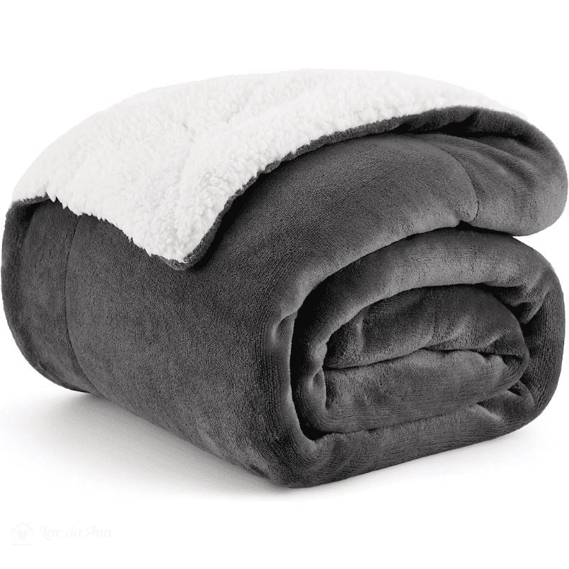 Coberdrom Sherpa Pele de Carneiro Quarto - Coberdrom Sherpa Pele de Carneiro 01 Kito Magazine Cinza Infantil 100x150cm 