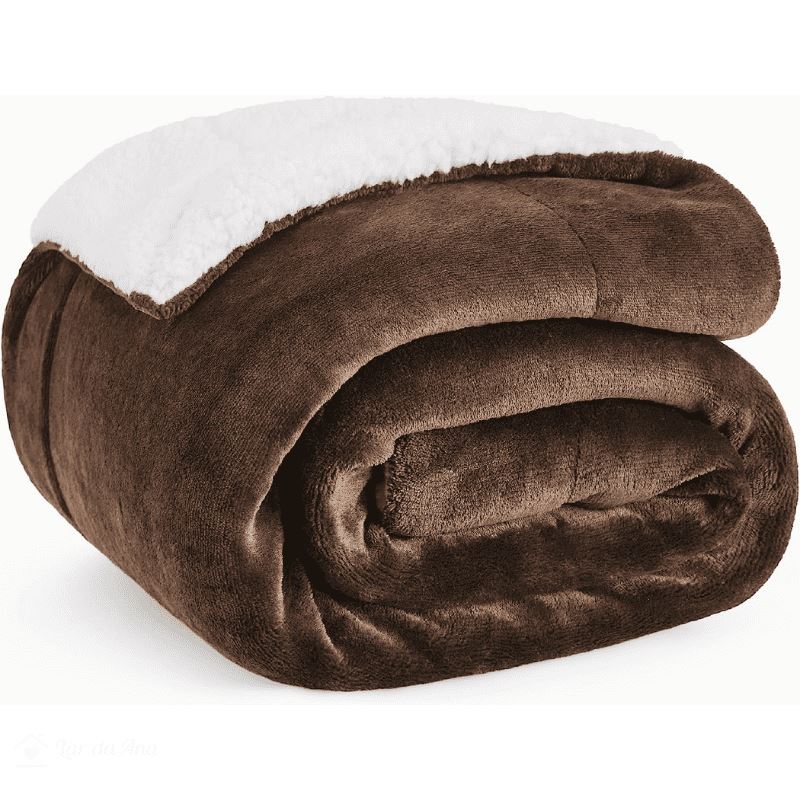 Coberdrom Sherpa Pele de Carneiro Quarto - Coberdrom Sherpa Pele de Carneiro 01 Kito Magazine Marrom Infantil 100x150cm 