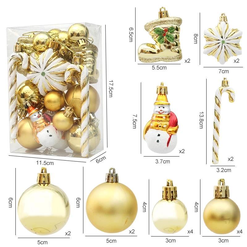 Conjunto de Decorações para Árvore de Natal Casa e Jardim - Conjunto de Decorações para Árvore de Natal Kito Magazine Dourado - 20 Unidades 