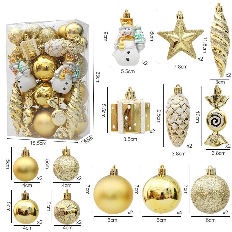 Conjunto de Decorações para Árvore de Natal Casa e Jardim - Conjunto de Decorações para Árvore de Natal Kito Magazine Dourado - 29 Unidades 