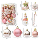 Conjunto de Decorações para Árvore de Natal Casa e Jardim - Conjunto de Decorações para Árvore de Natal Kito Magazine Rosé - 20 Unidades 