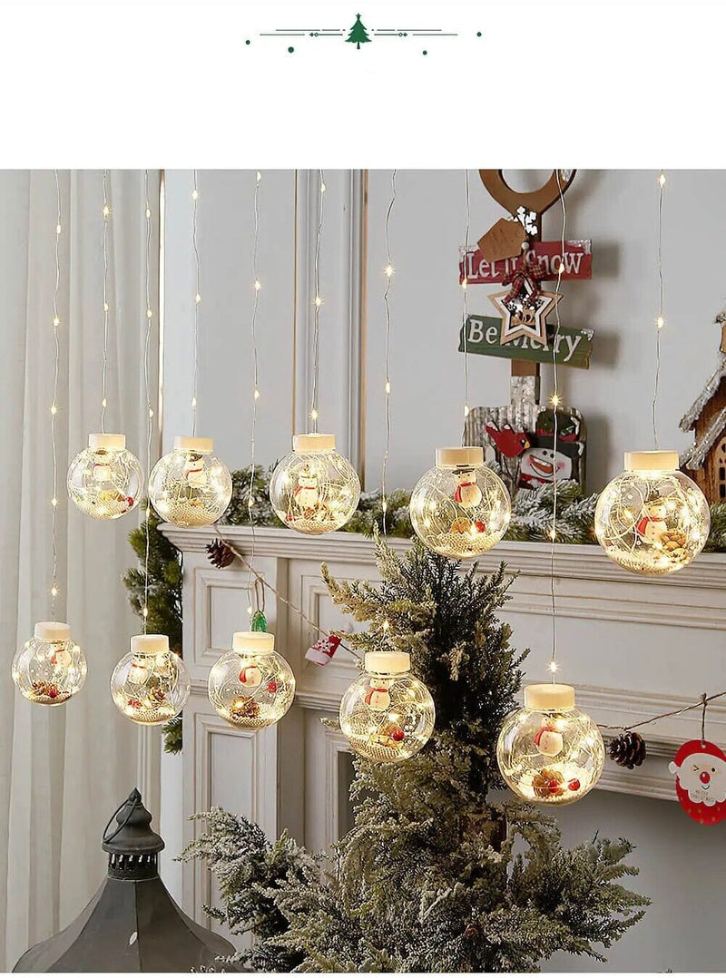 Cortina de Luzes em LED Globos Decoração de Natal Casa e Jardim - Cortina de Luzes em LED Globos Decoração de Natal KITO MAGAZINE 