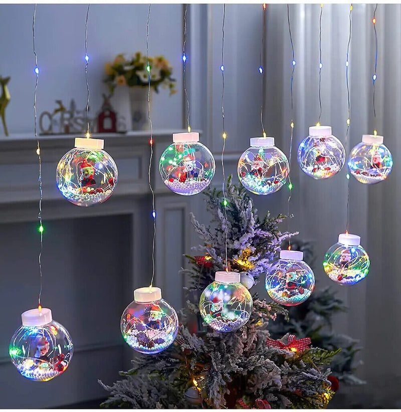 Cortina de Luzes em LED Globos Decoração de Natal Casa e Jardim - Cortina de Luzes em LED Globos Decoração de Natal KITO MAGAZINE 