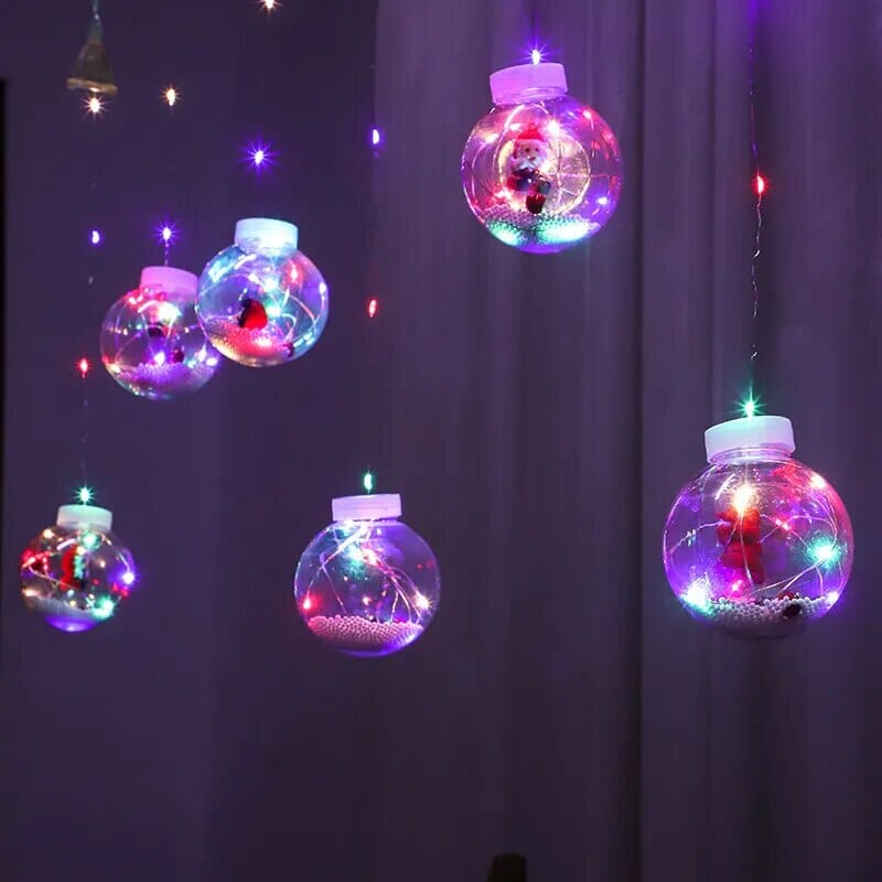 Cortina de Luzes em LED Globos Decoração de Natal Casa e Jardim - Cortina de Luzes em LED Globos Decoração de Natal KITO MAGAZINE 