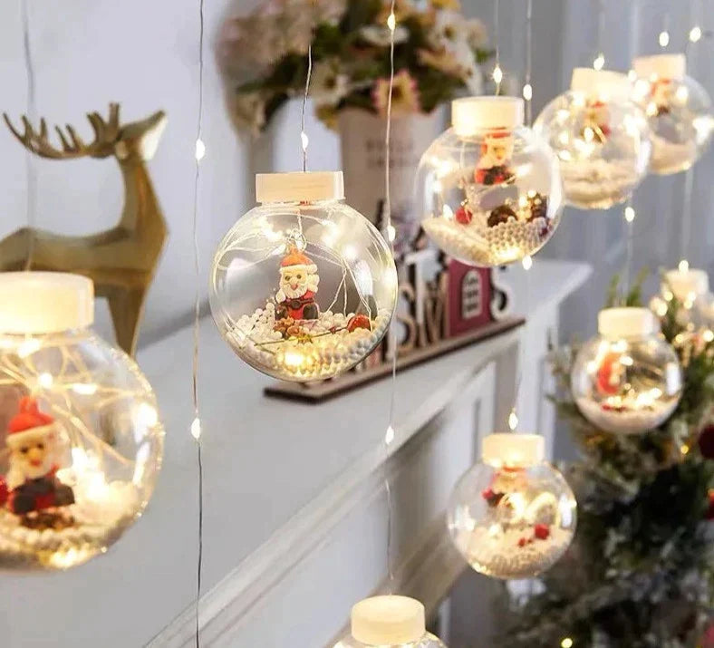 Cortina de Luzes em LED Globos Decoração de Natal Casa e Jardim - Cortina de Luzes em LED Globos Decoração de Natal KITO MAGAZINE 