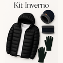 Kit Inverno Luva +Touca com gorro + Jaqueta Puffer