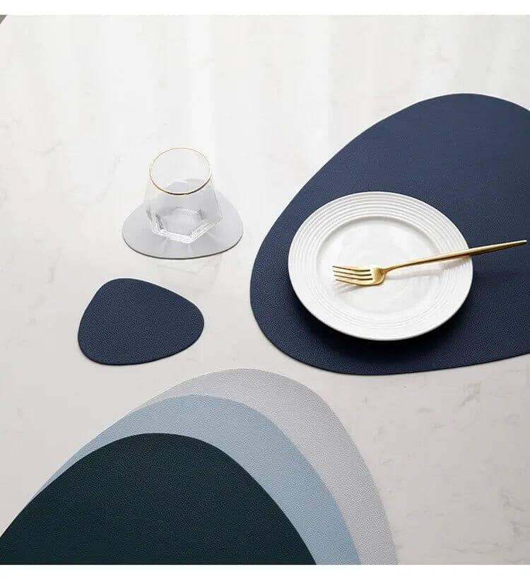 Jogo Americano Redondo em Couro 4 Lugares Mesa Posta - Jogo Americano Redondo em Couro 4 Lugares Kito Magazine 