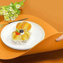 Jogo Americano Redondo em Couro 4 Lugares Mesa Posta - Jogo Americano Redondo em Couro 4 Lugares Kito Magazine Laranja 