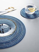 Jogo Americano Redondo em Linho Mesa Posta - Jogo Americano Redondo em Linho Housee - 6 Lugares - Coleção Decoração Kito Magazine 