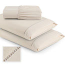 Jogo de Lençol Queen 3 Peças Percal 400 Fios Ponto Palito Quarto - Jogo de Lençol Queen 3 Peças Kito Magaine Palha 