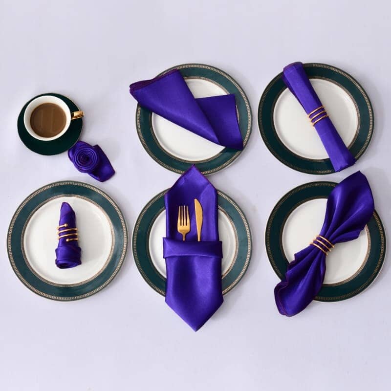 Jogo Guardanapos de Tecido Mesa Posta Cetim 12 peças Mesa Posta - Jogo Guardanapos de Tecido Mesa Posta Cetim 12 peças Kito Magazine 