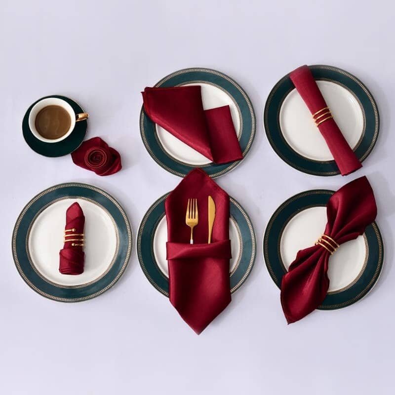 Jogo Guardanapos de Tecido Mesa Posta Cetim 12 peças Mesa Posta - Jogo Guardanapos de Tecido Mesa Posta Cetim 12 peças Kito Magazine 