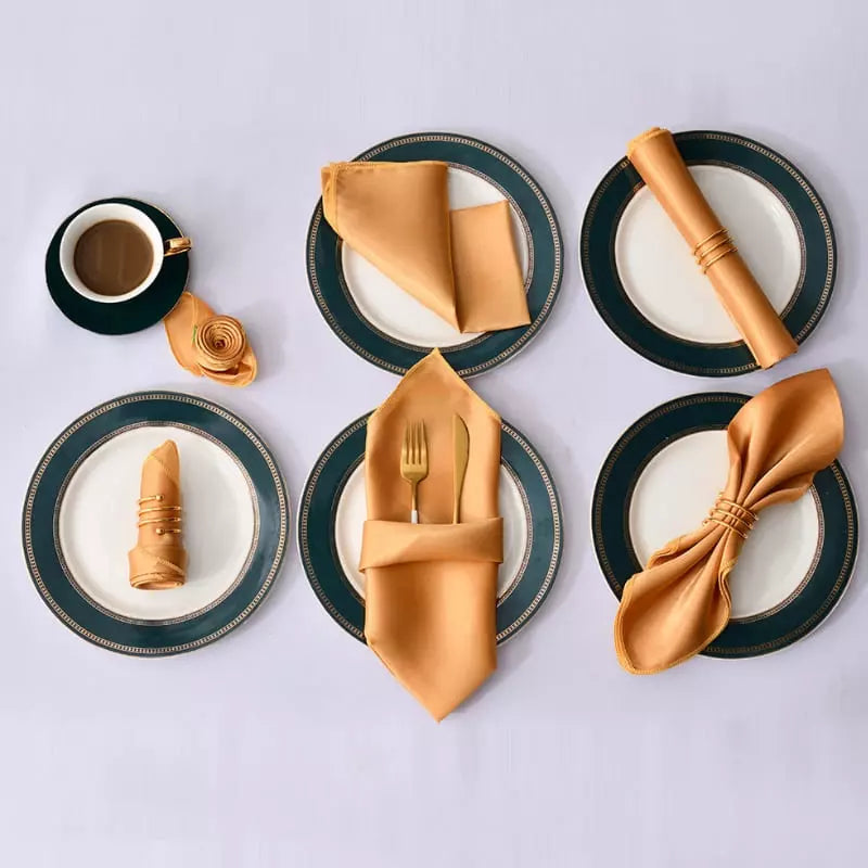 Jogo Guardanapos de Tecido Mesa Posta Cetim 12 peças Mesa Posta - Jogo Guardanapos de Tecido Mesa Posta Cetim 12 peças Kito Magazine 