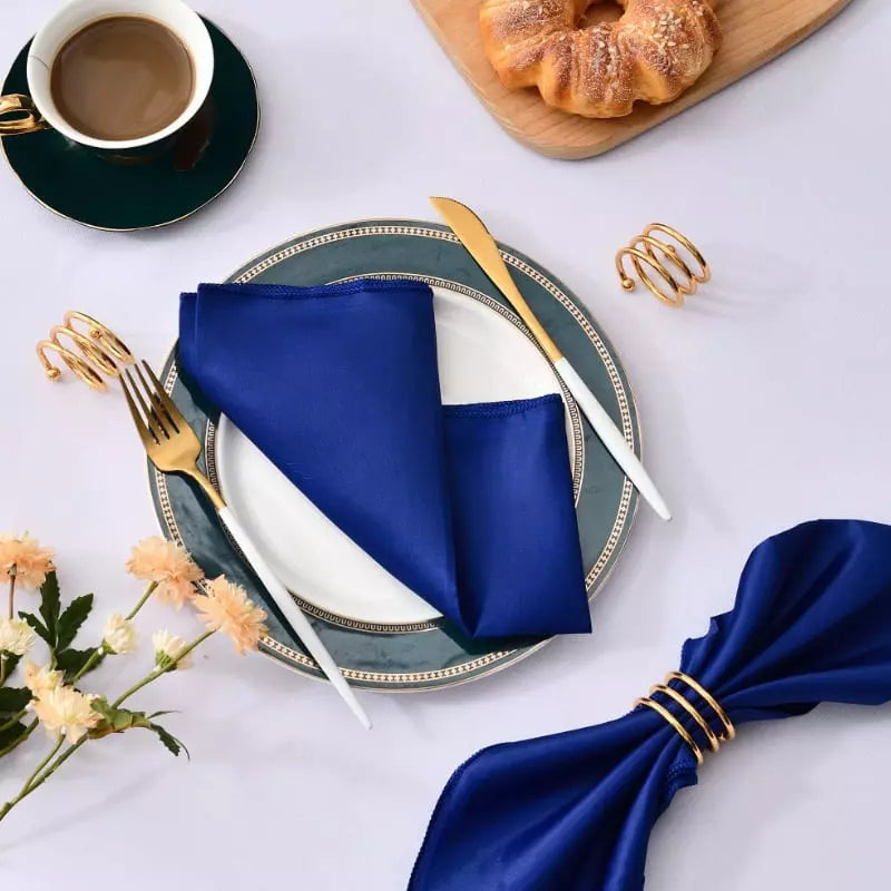 Jogo Guardanapos de Tecido Mesa Posta Cetim 12 peças Mesa Posta - Jogo Guardanapos de Tecido Mesa Posta Cetim 12 peças Kito Magazine Azul 12 peças 