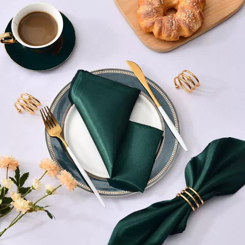 Jogo Guardanapos de Tecido Mesa Posta Cetim 12 peças Mesa Posta - Jogo Guardanapos de Tecido Mesa Posta Cetim 12 peças Kito Magazine Verde 12 peças 