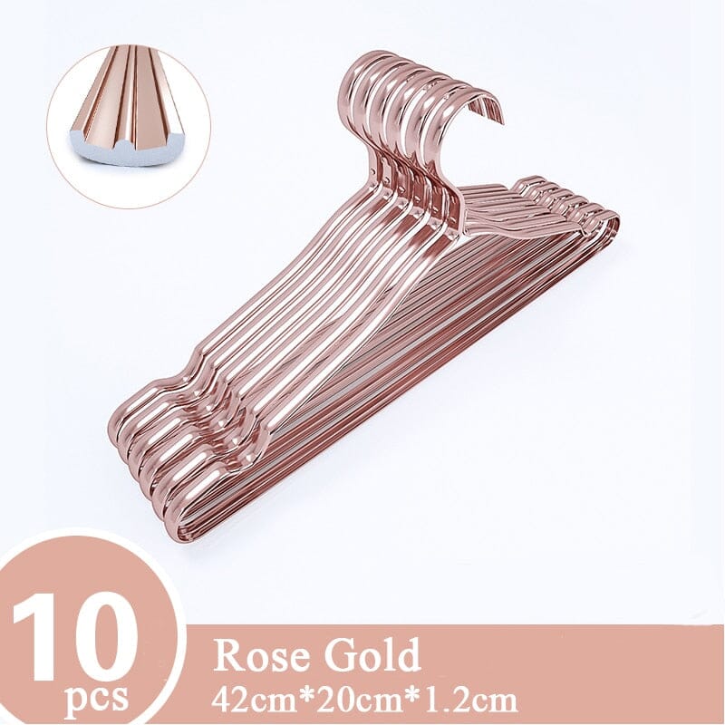 Kit Cabides de Metal Hangers Ultra Resistente Quarto - 08 KITO MAGAZINE Rose 10 Unidades 