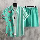 Kit Praia Bonanza Camisa + Bermuda Masculina Kit Praia Bonanza Camisa + Bermuda Masculina KITO MAGAZINE Verde-Agua P 