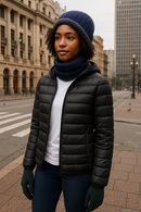 Kit Inverno Luva +Touca com gorro + Jaqueta Puffer