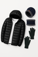Kit Inverno Luva +Touca com gorro + Jaqueta Puffer