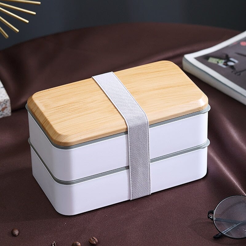 Marmita Bento Box De Fibra De Bambu Biodegradável Casa e Jardim - Marmita Bento Box De Fibra De Bambu Biodegradável Kito Magazine Branca1200ml 