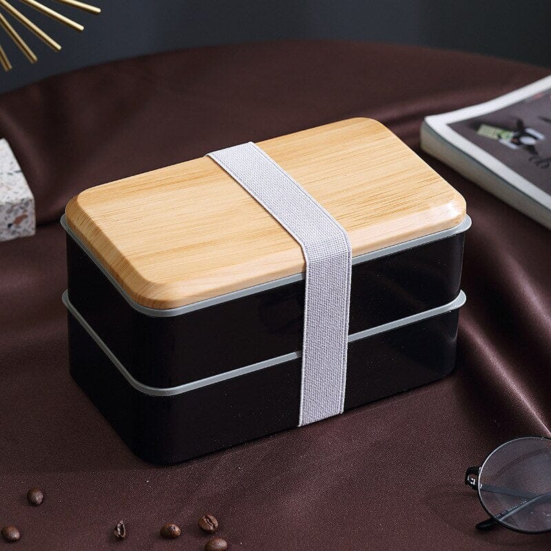 Marmita Bento Box De Fibra De Bambu Biodegradável Casa e Jardim - Marmita Bento Box De Fibra De Bambu Biodegradável Kito Magazine Preta 1200ml 