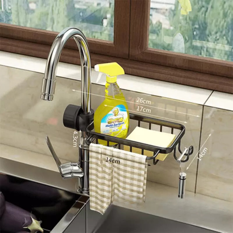 Organizador de Pia Porta Esponja de Pia Cozinha - Organizador de Pia Porta Esponja de Pia Kito Magazine Simples / Preto 